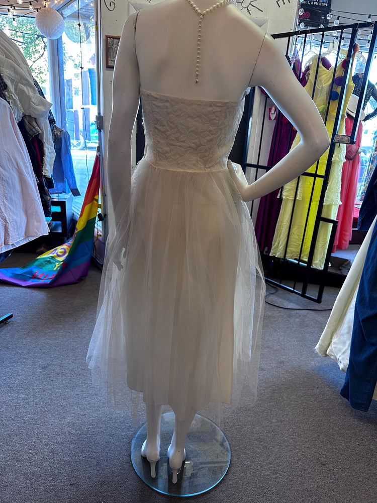 1950s Tulle and Satin Wedding Tea Dress as is