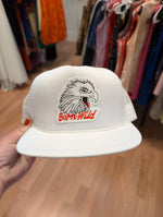 Deadstock vintage Trucker cap hat Born Wild White Eagle aa