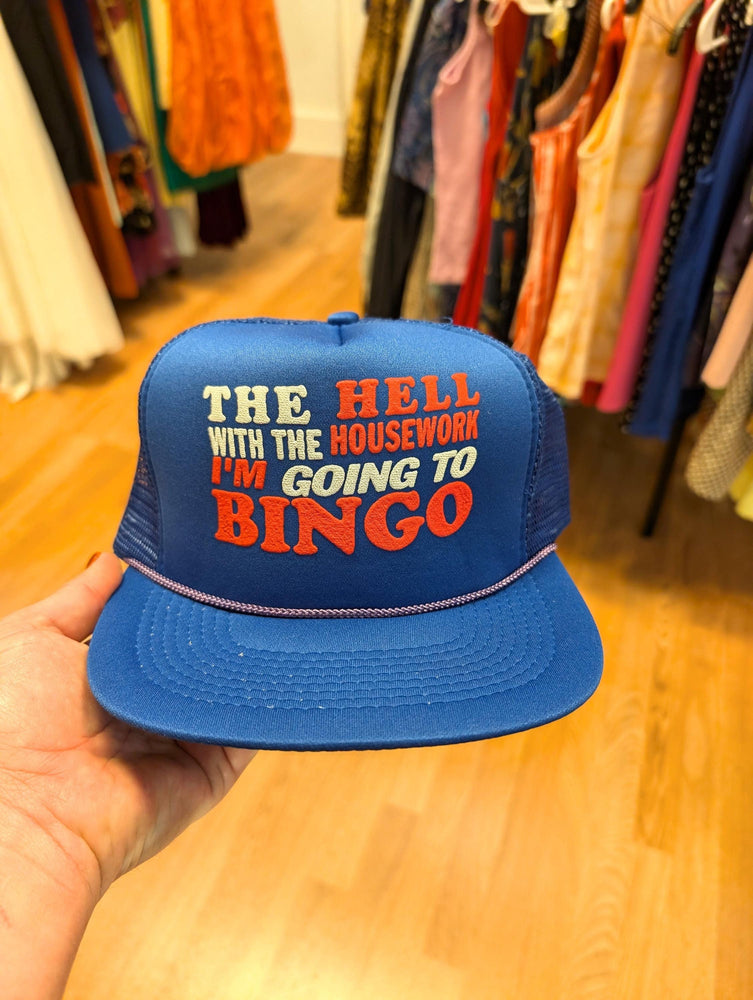 Deadstock vintage Trucker cap hat The Hell with housework, I'm going to Bingo!