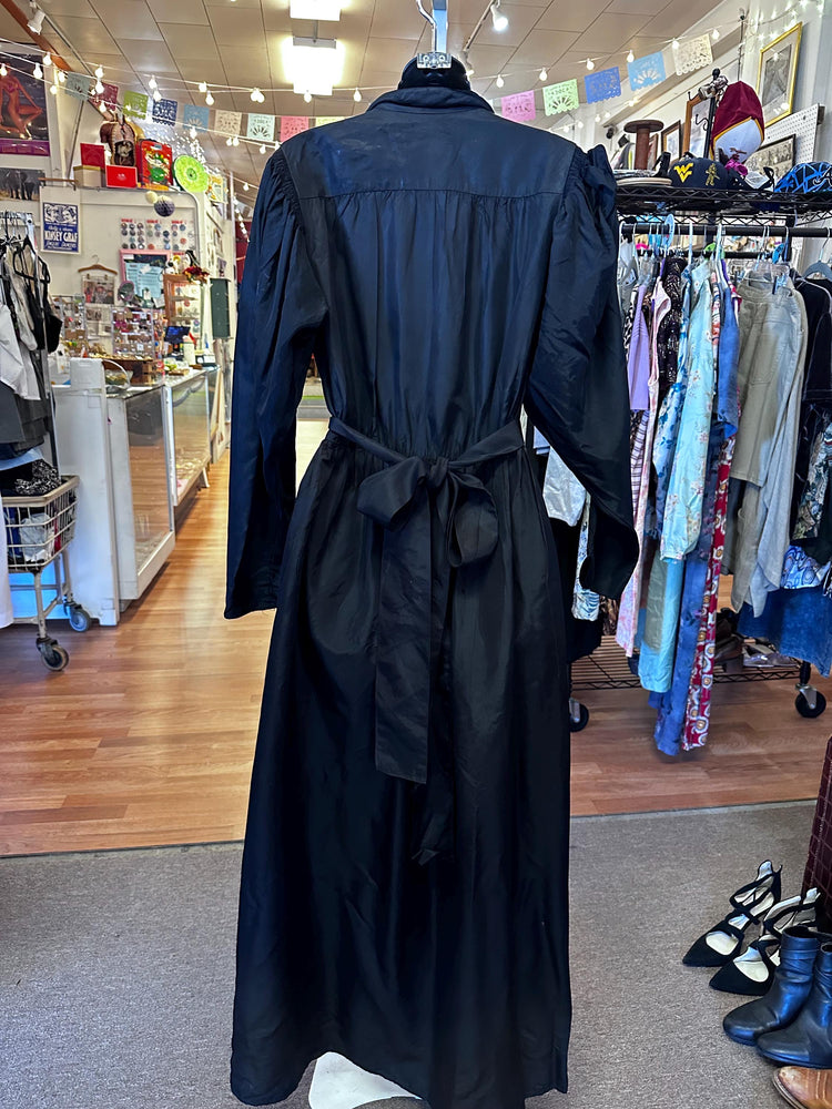 Vintage Oscar De La Renta for Appel Black and Velvet Wrap Dress for STUDY or RESTORATION as is SALE