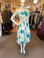 1950's Junior Vintage Blue Carnation Full Skirt Dress