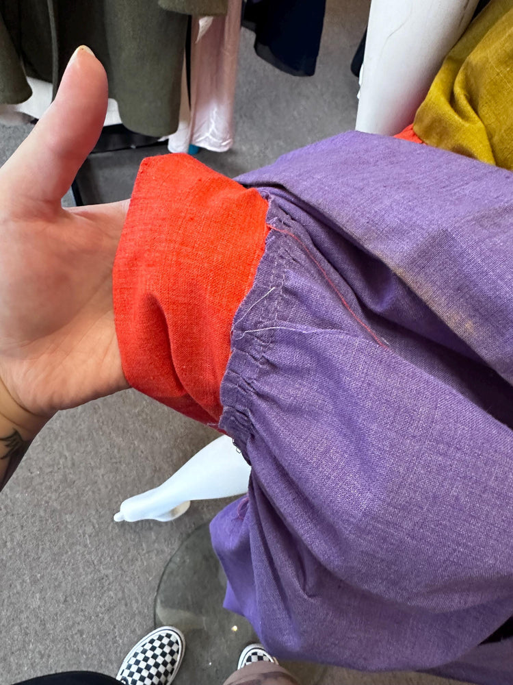 Vintage Tri-Color Fall Colors Maxi Tiered Skirt As is Small