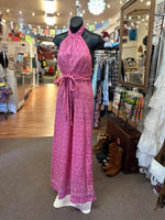 1970s Vintage India Imports Rhode Island Cotton Halter Boho Dress