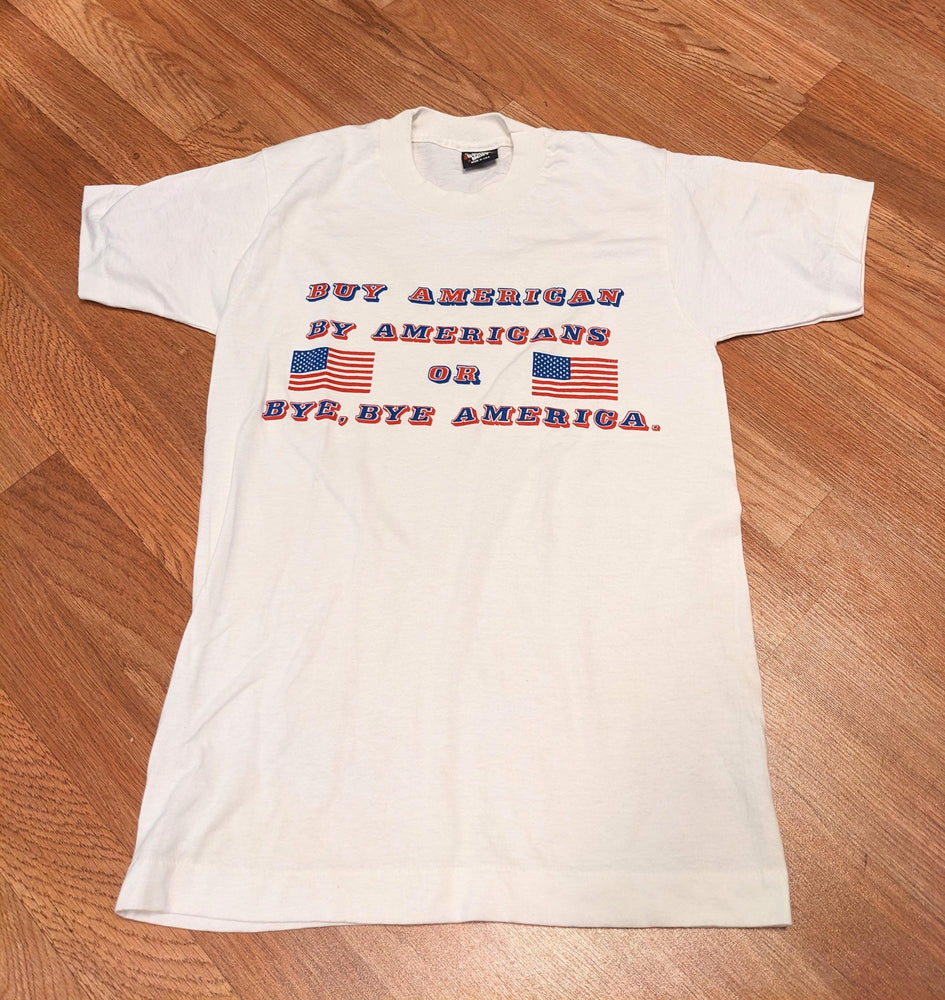 80’s Love Buy American By Americans or Bye Bye America Tshirt Screen Stars Vintage Tee As is XS to Small