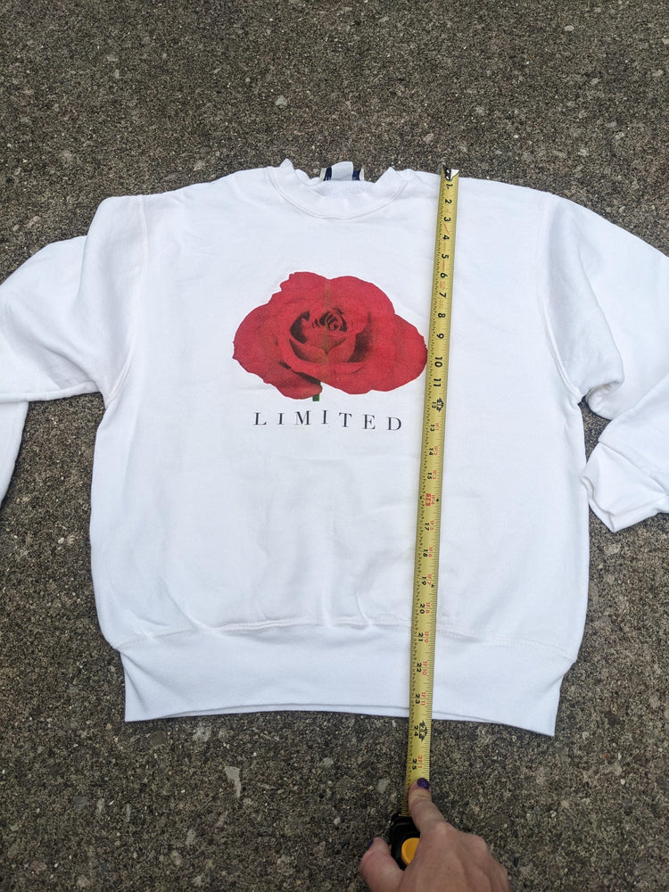 Deadstock 90s Y2k The Limited Rose  white sweat shirt in Small to Medium fit  As Is