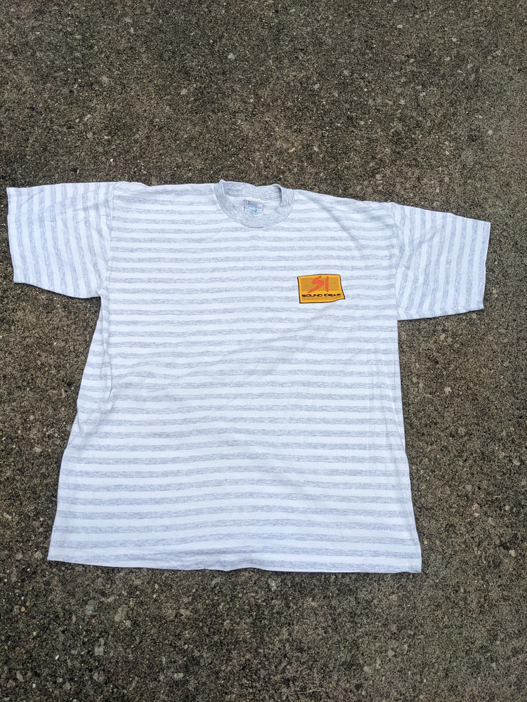 90s Deadstock Striped T-Shirt Zack Morris style Sound Ideas XL