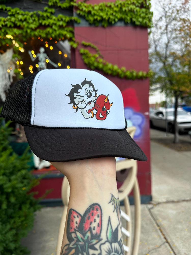 Peek a Boop Trucker by Toledo Artist D. Cooper Flash Art Hat *Free shipping!*