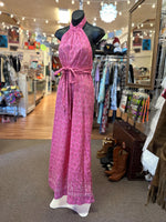 1970s Vintage India Imports Rhode Island Cotton Halter Boho Dress