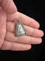 Silver Handmade Fun and Shiny Fordite Pendant