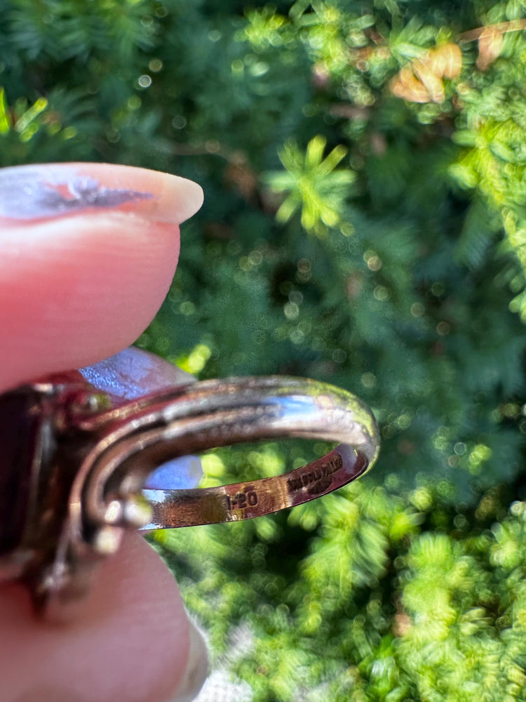 Vintage Smoked Quartz 1/20 K Gold Filled Cocktail Ring