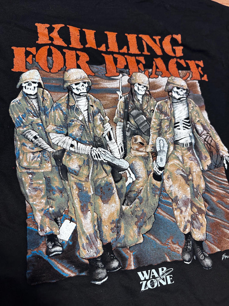 Deadstock 90s Anti-War Skeleton Killing for Peace Grunge Shirt Bootleg SALE Rare