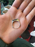 Vintage Sterling Silver Modernist Bar Onyx Ring Size 9