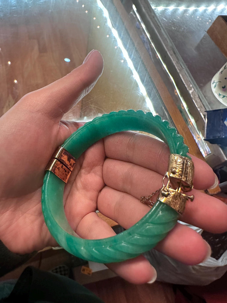 Jade Bangle with 925 clasp