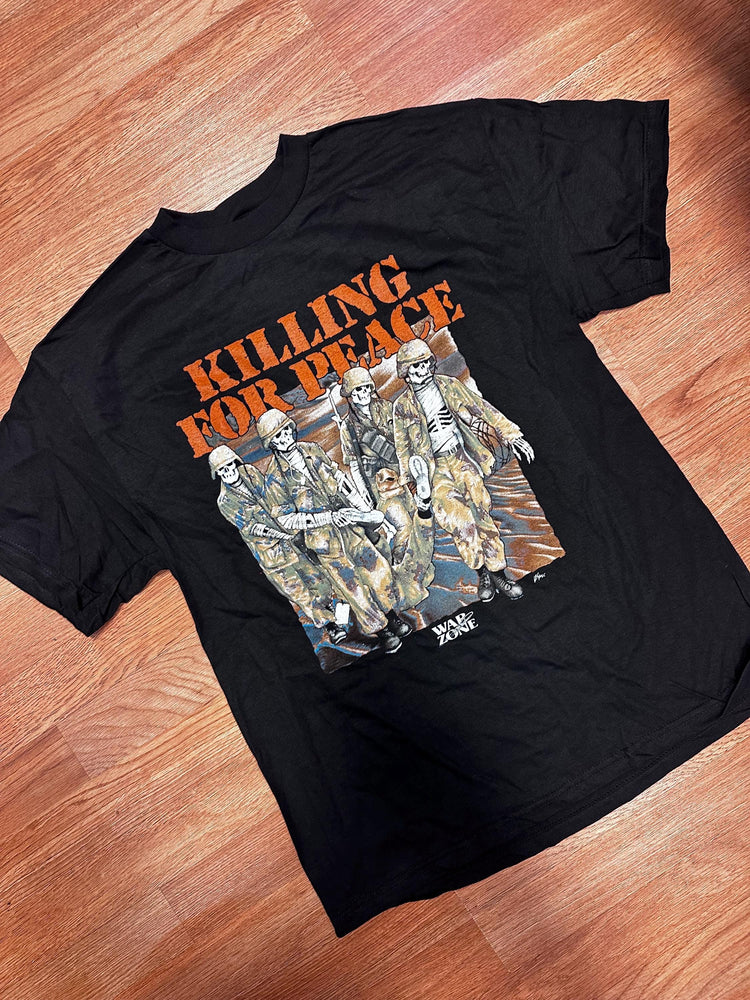 Deadstock 90s Anti-War Skeleton Killing for Peace Grunge Shirt Bootleg SALE Rare