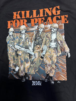 Deadstock 90s Anti-War Skeleton Killing for Peace Grunge Shirt Bootleg SALE Rare