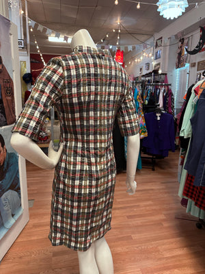 1950s Jonathan Logan Plaid Seersucker Dress