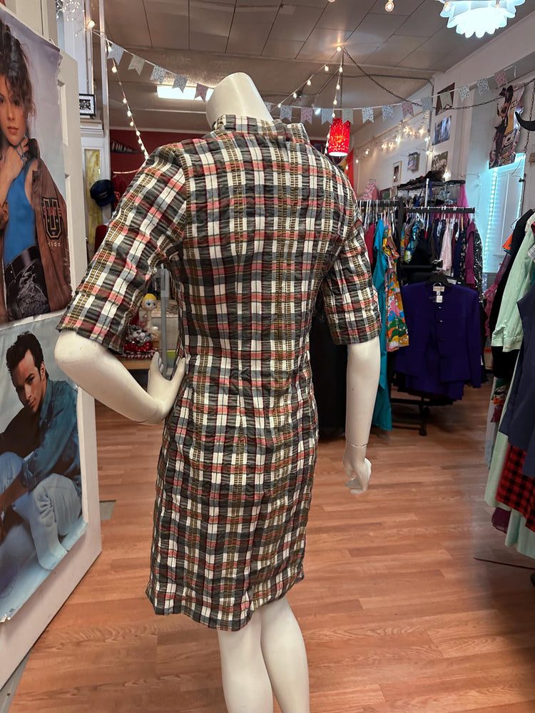 1950s Jonathan Logan Plaid Seersucker Dress