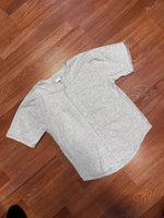 Deadstock Vintage 90s Quitman USA Gray Baseball Cotton Shirt