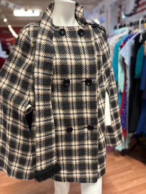 1960's Raymond of London Plaid Cape. OSFM