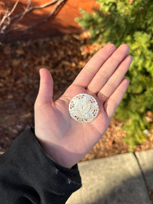 Vintage Mother of Pearl Hand Carved Brooch