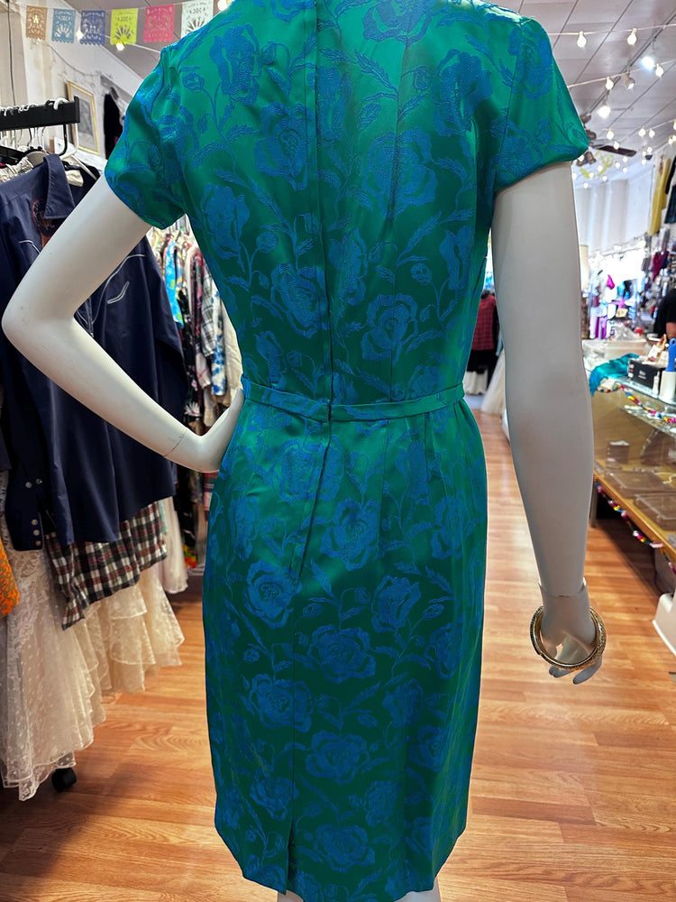 1960's Marcy Allen Two piece Brocade Silk Wiggle Dress with jacket