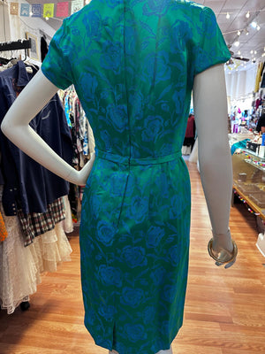 1960's Marcy Allen Two piece Brocade Silk Wiggle Dress with jacket