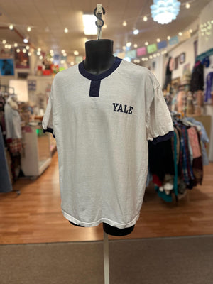 Vintage Ivy League Yale Ringer Tee Preppy L