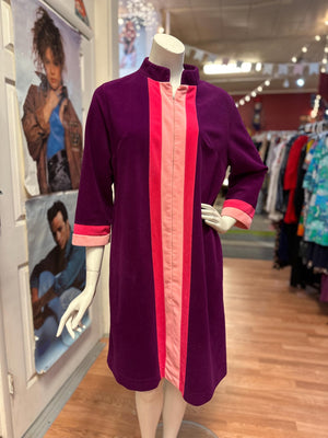 1970's Retro Vanity Fair Color Block Polyester House Dress MuuMuu