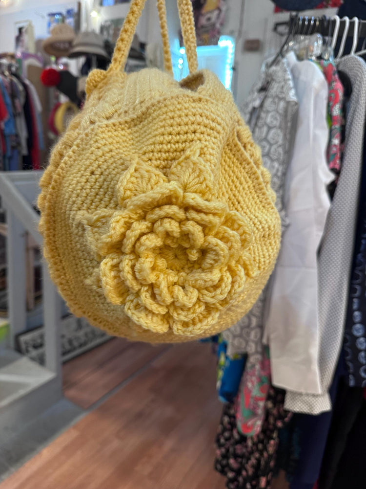 Huge Hand Crocheted Duffle Tote Bag Vintage SALE