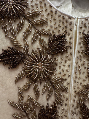 1950's Vintage Chen Sisters Hand Beaded Exquisite Cardigan Jacket