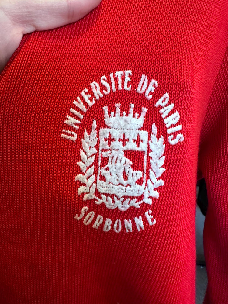 Vintage 1960's/70s University of Paris Universite de Paris V-neck sweater Size Small