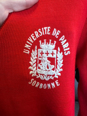 Vintage 1960's/70s University of Paris Universite de Paris V-neck sweater Size Small