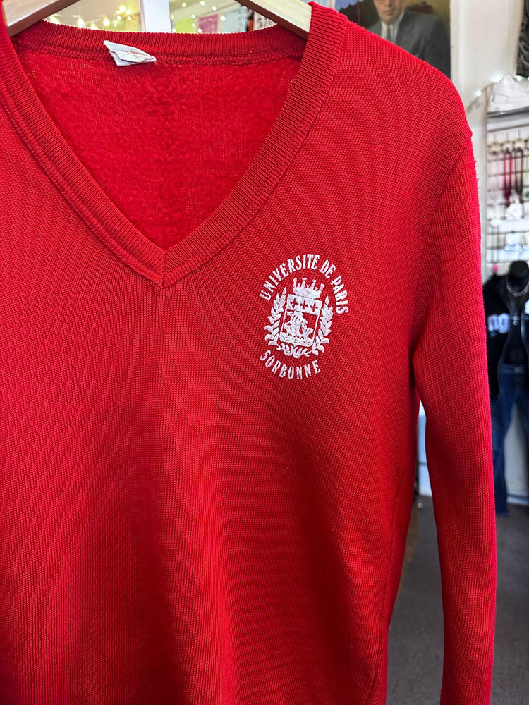 Vintage 1960's/70s University of Paris Universite de Paris V-neck sweater Size Small
