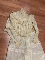 Victorian Two-Piece Dress Set with Corset & Calfskin Shoes – For Study or Display Only