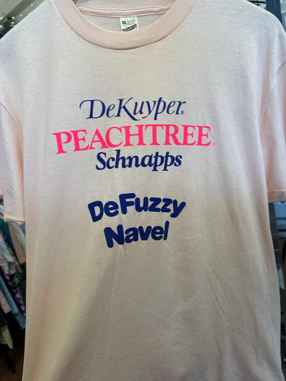 1970's-80's Vintage Single Stitch Weird and Specific Funny Bartender Shirt Dekuyper Peachtree Fuzzy Navel Shot Promotional SALE