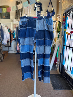 90s/2000s Y2K Hippie Zana Di Vintage Patchwork Plus Size Jeans RARE