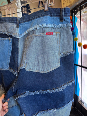 90s/2000s Y2K Hippie Zana Di Vintage Patchwork Plus Size Jeans RARE