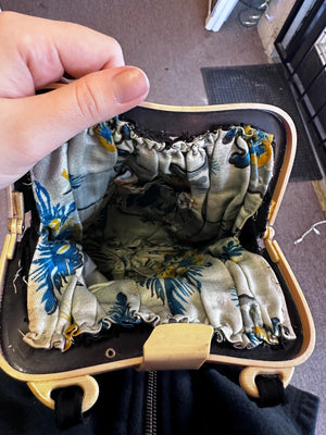 Art Deco Celluloid Embroidered Purse