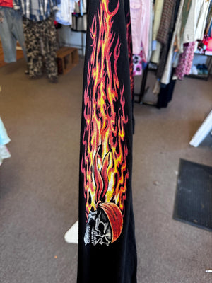 90s Vintage Y2K 3D Emblem Fire Motorcycle Culture Deadstock Longsleeve Ride It Like You Stole It