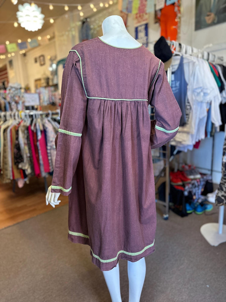 1970s Vintage Made in India 100% India Imports Cotton Dress with Bell sleeves small-large