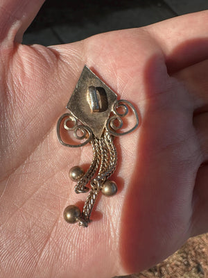 Victorian Gold Tone possible Gold Filled Pocket Watch Slide Charm