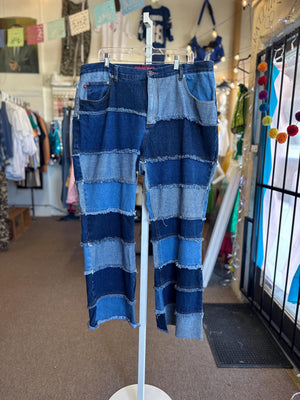 90s/2000s Y2K Hippie Zana Di Vintage Patchwork Plus Size Jeans RARE