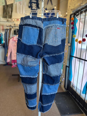 90s/2000s Y2K Hippie Zana Di Vintage Patchwork Plus Size Jeans RARE