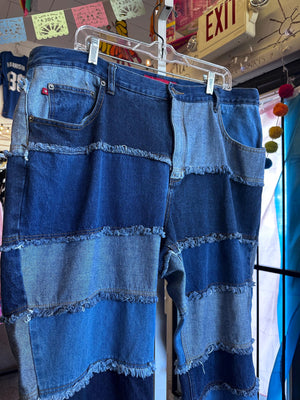 90s/2000s Y2K Hippie Zana Di Vintage Patchwork Plus Size Jeans RARE