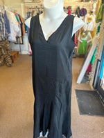 1920s Vintage Antique Flapper  Black Silk Dress Plus Size