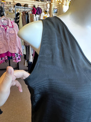 1920s Vintage Antique Flapper  Black Silk Dress Plus Size