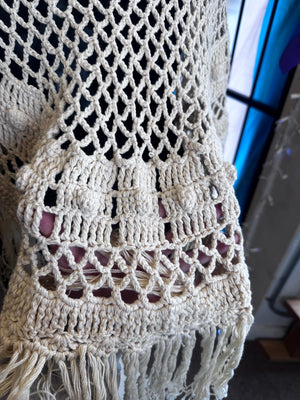 Vintage Hand Made Victorian Style Crochet Shawl OSFM