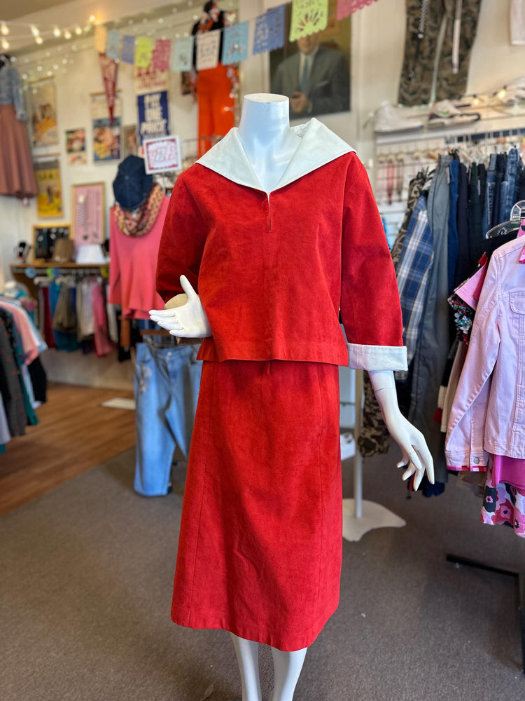 Vintage 1980s Samuel Roberts for Peter Hatsi Androu Two Piece Sailor Suede Outfit