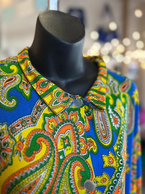1970s Vintage Groovy Psychedelic Lounge Kaftan Retro