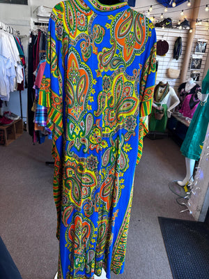 1970s Vintage Groovy Psychedelic Lounge Kaftan Retro